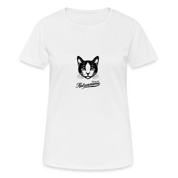 Ich bin eine Katzenmama, Tierfreund - Frauen T-Shirt atmungsaktiv - Weiß - Vorne - AI Model Female 172 dark (172cm)