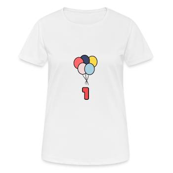 1. 1 AN. 1er ANNIVERSAIRE. ANNIVERSAIRE 1 AN - T-shirt respirant Femme - blanc - Devant - AI Model Female 172 dark (172cm)