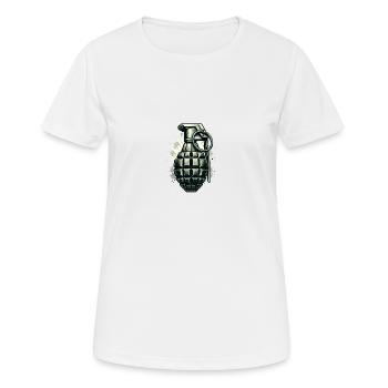 Detonate-Design: Klassische Granate - Frauen T-Shirt atmungsaktiv - Weiß - Vorne - AI Model Female 172 dark (172cm)