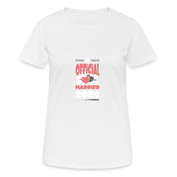 Hochzeit 2024 Herz Married - Frauen T-Shirt atmungsaktiv - Weiß - Vorne - AI Model Female 172 dark (172cm)