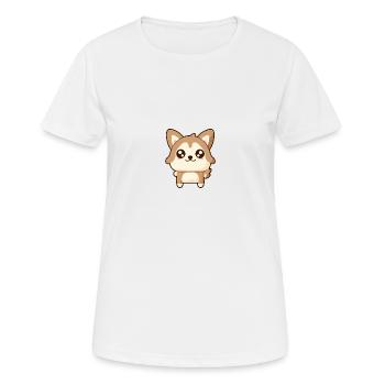 Chien - T-shirt respirant Femme - blanc - Devant - AI Model Female 172 dark (172cm)