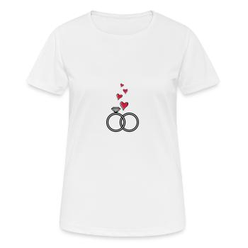 anneaux de mariage coeur anneaux de mariage marié - T-shirt respirant Femme - blanc - Devant - AI Model Female 172 dark (172cm)