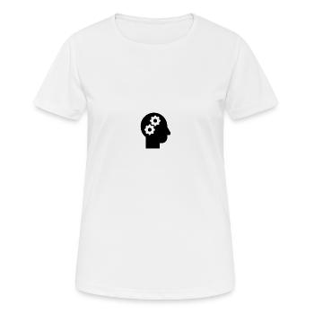 Clever und Nachdenken - Frauen T-Shirt atmungsaktiv - Weiß - Vorne - AI Model Female 172 dark (172cm)