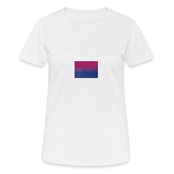 Drapeau de la fierté Bi - T-shirt respirant Femme - blanc - Devant - AI Model Female 172 dark (172cm)
