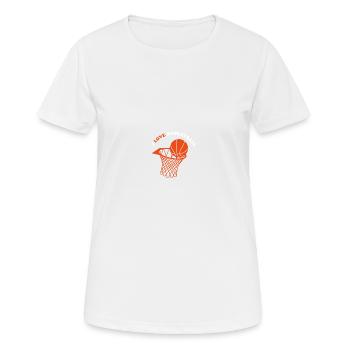 Ballsport - Frauen T-Shirt atmungsaktiv - Weiß - Vorne - AI Model Female 172 dark (172cm)