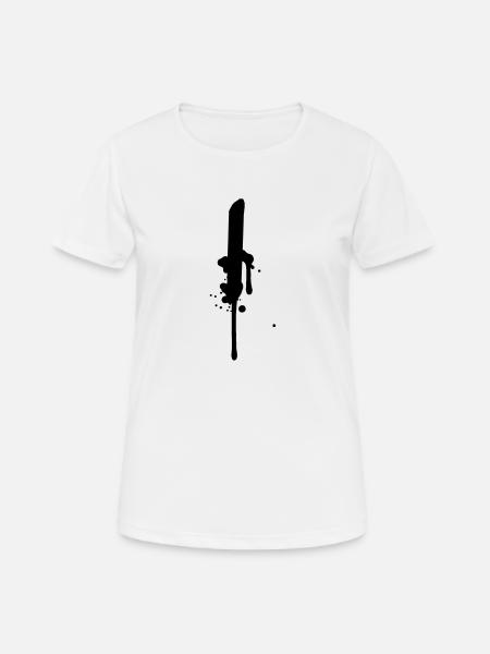 I Strich Linie Graffiti Tropfen Farbklex Spray - Frauen T-Shirt atmungsaktiv - Weiß