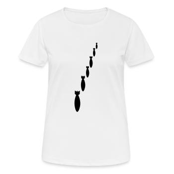 reihe viele muster bombardieren fliegerbombe abwer - Frauen T-Shirt atmungsaktiv - Weiß - Vorne - AI Model Female 172 dark (172cm)