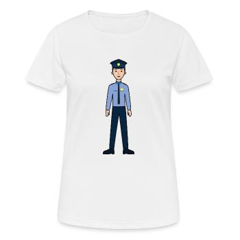 Policier - T-shirt respirant Femme - blanc - Devant - AI Model Female 172 dark (172cm)