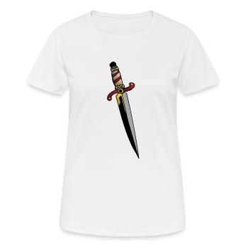 dague couteau poignard - T-shirt respirant Femme - blanc - Devant - AI Model Female 172 dark (172cm)