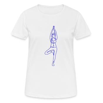 2 Yoga Vrikshasana or the Tree | 1st Blue Flame - Women's Breathable T-Shirt - white - Front - AI Model Female 172 dark (172cm)
