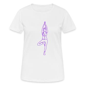 2 Yoga Vrikshasana ou l’arbre | 7ème Flamme Violette - T-shirt respirant Femme - blanc - Devant - AI Model Female 172 dark (172cm)