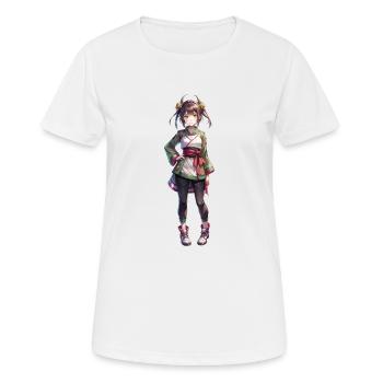Manga Girl - Frauen T-Shirt atmungsaktiv - Weiß - Vorne - AI Model Female 172 dark (172cm)