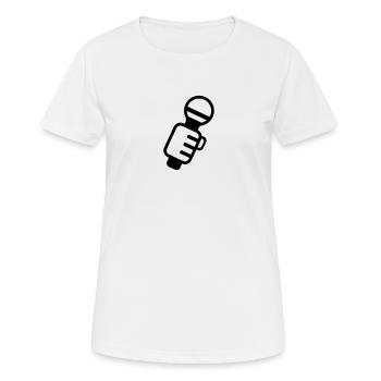 Microphone - Women's Breathable T-Shirt - white - Front - AI Model Female 172 dark (172cm)