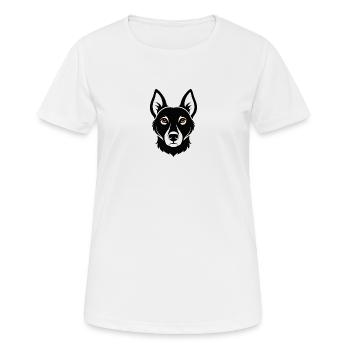 Hundeblick in Bernstein - Frauen T-Shirt atmungsaktiv - Weiß - Vorne - AI Model Female 172 dark (172cm)