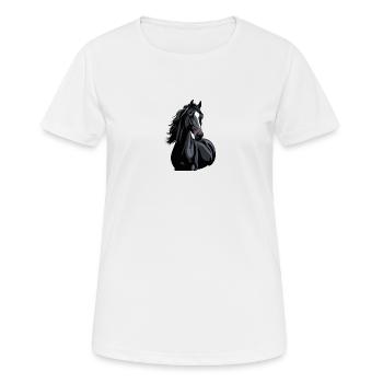 silhouette de cheval noir - T-shirt respirant Femme - blanc - Devant - AI Model Female 172 dark (172cm)