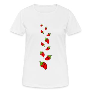 Chilli Comic - Frauen T-Shirt atmungsaktiv - Weiß - Vorne - AI Model Female 172 dark (172cm)