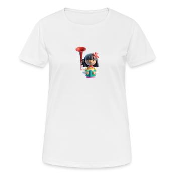 LUSTIG 3 - Frauen T-Shirt atmungsaktiv - Weiß - Vorne - AI Model Female 172 dark (172cm)