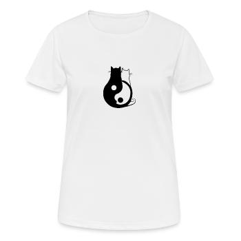 Chats zen - T-shirt respirant Femme - blanc - Devant - AI Model Female 172 dark (172cm)