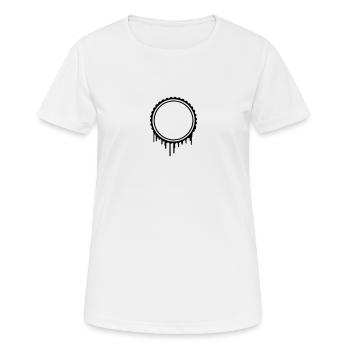 Rahmen Umrandung Stempel Abdruck Graffiti - Frauen T-Shirt atmungsaktiv - Weiß - Vorne - AI Model Female 172 dark (172cm)