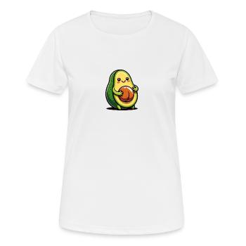 Ventre rampant d’avocat - T-shirt respirant Femme - blanc - Devant - AI Model Female 172 dark (172cm)
