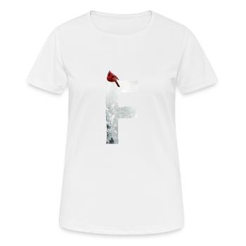 F – decorative character – winter - Women's Breathable T-Shirt - white - Front - AI Model Female 172 dark (172cm)