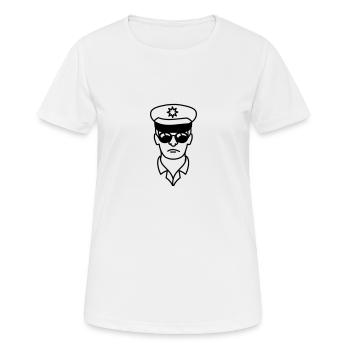 Tête de visage homme police cool - T-shirt respirant Femme - blanc - Devant - AI Model Female 172 dark (172cm)