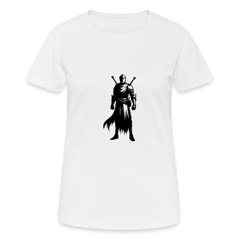 Ritter Krieger mit Schwert und Schild - Frauen T-Shirt atmungsaktiv - Weiß - Vorne - AI Model Female 172 dark (172cm)