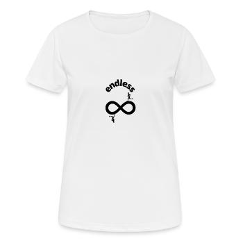 endless runners - Frauen T-Shirt atmungsaktiv - Weiß - Vorne - AI Model Female 172 dark (172cm)