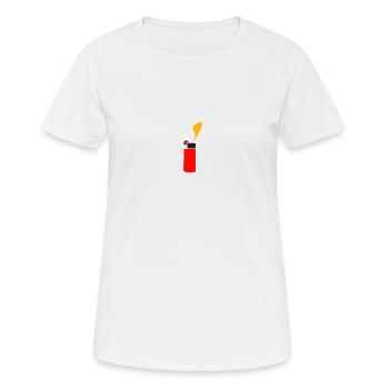 Feuerzeug Design als Geschenkidee - Frauen T-Shirt atmungsaktiv - Weiß - Vorne - AI Model Female 172 dark (172cm)