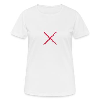 X Shape Letter Cool Scratch Wound Flesh Wound - Women's Breathable T-Shirt - white - Front - AI Model Female 172 dark (172cm)