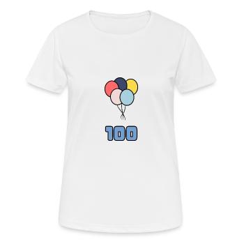 100. 100 YEARS. 100th ANNIVERSARY. 100 BIRTHDAY - Women's Breathable T-Shirt - white - Front - AI Model Female 172 dark (172cm)