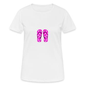 flip flops - Frauen T-Shirt atmungsaktiv - Weiß - Vorne - AI Model Female 172 dark (172cm)