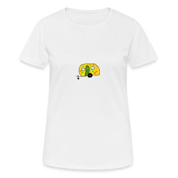 Wohnwagen Flower Power - Frauen T-Shirt atmungsaktiv - Weiß - Vorne - AI Model Female 172 dark (172cm)