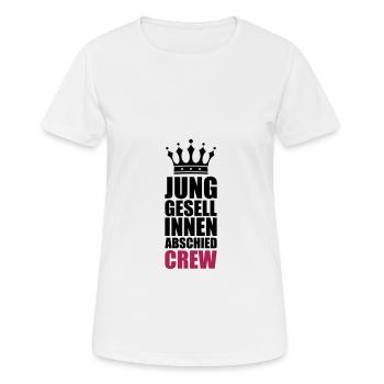 Junggesellinnenabschied Crew - Frauen T-Shirt atmungsaktiv - Weiß - Vorne - AI Model Female 172 dark (172cm)