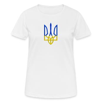 Symbole des armoiries de l’Ukraine Gerfalcon Trident Trident Trident - T-shirt respirant Femme - blanc - Devant - AI Model Female 172 dark (172cm)