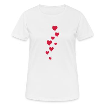 herzen flug - Frauen T-Shirt atmungsaktiv - Weiß - Vorne - AI Model Female 172 dark (172cm)