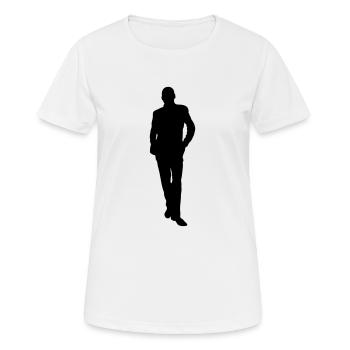 Mann Körper Silhouette Vektor-Design - Frauen T-Shirt atmungsaktiv - Weiß - Vorne - AI Model Female 172 dark (172cm)