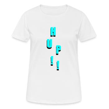 HUP!! - Frauen T-Shirt atmungsaktiv - Weiß - Vorne - AI Model Female 172 dark (172cm)