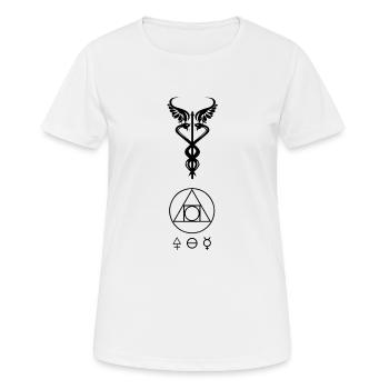 HermesTrismegistos & La protection et l’énergie du Kybalion - T-shirt respirant Femme - blanc - Devant - AI Model Female 172 dark (172cm)