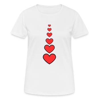 Rote Herzen - Frauen T-Shirt atmungsaktiv - Weiß - Vorne - AI Model Female 172 dark (172cm)
