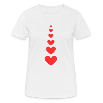 Rote Herzen - Frauen T-Shirt atmungsaktiv - Weiß - Vorne - AI Model Female 172 dark (172cm)
