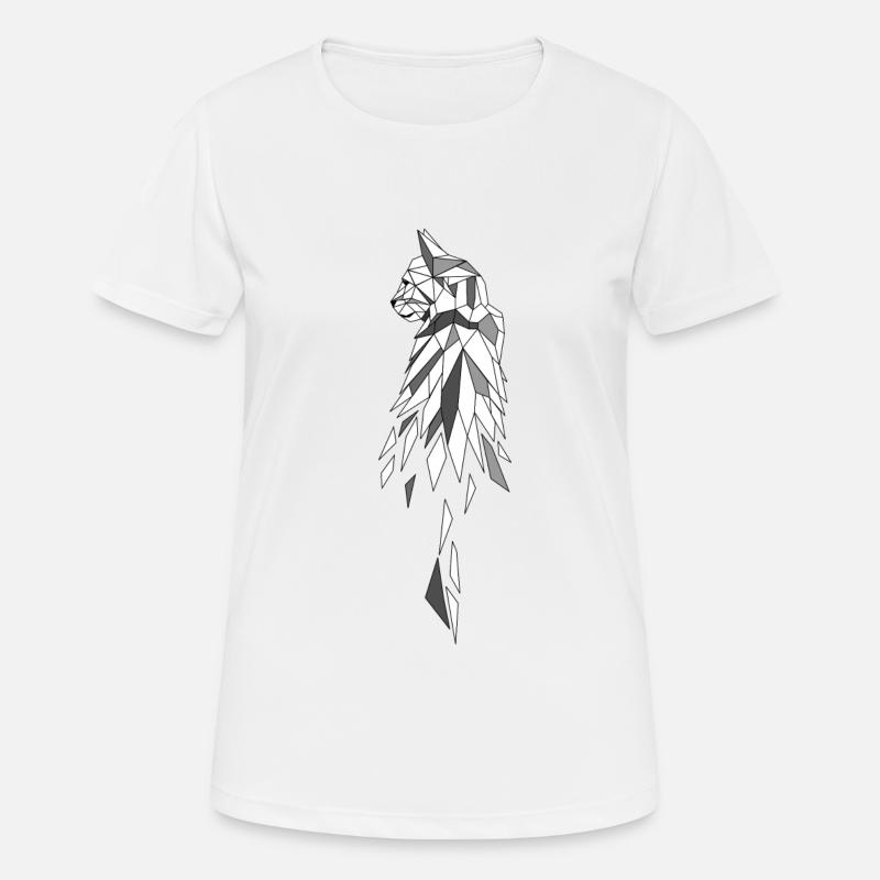 Cat gray polygon - Women's Breathable T-Shirt - white