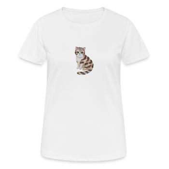 Süße Katze - Frauen T-Shirt atmungsaktiv - Weiß - Vorne - AI Model Female 172 dark (172cm)