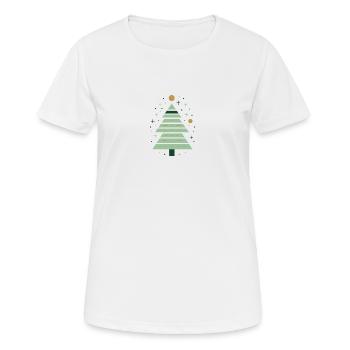 Minimalistischer Weihnachtsbaum - Frauen T-Shirt atmungsaktiv - Weiß - Vorne - AI Model Female 172 dark (172cm)