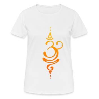 Symbole de respiration yoga - T-shirt respirant Femme - blanc - Devant - AI Model Female 172 dark (172cm)