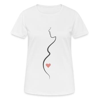 Schwangere Frau - Frauen T-Shirt atmungsaktiv - Weiß - Vorne - AI Model Female 172 dark (172cm)