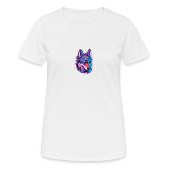 cute wolf head 2 - Frauen T-Shirt atmungsaktiv - Weiß - Vorne - AI Model Female 172 dark (172cm)