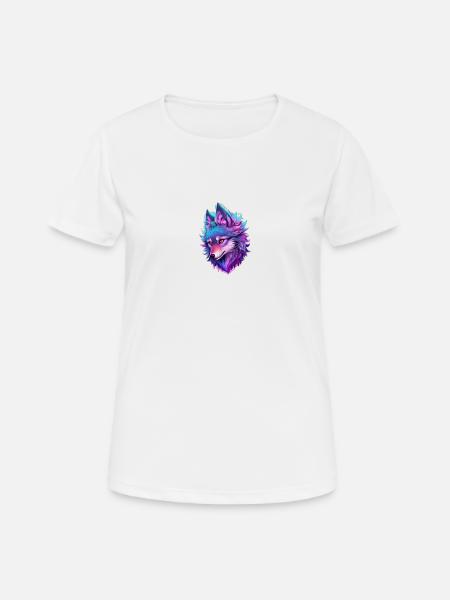 cute wolf head 4 - Frauen T-Shirt atmungsaktiv - Weiß