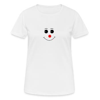 Rote Nase Schneemann Kopf - Frauen T-Shirt atmungsaktiv - Weiß - Vorne - AI Model Female 172 dark (172cm)