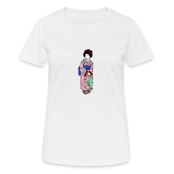 geisha - Women's Breathable T-Shirt - white - Front - AI Model Female 172 dark (172cm)